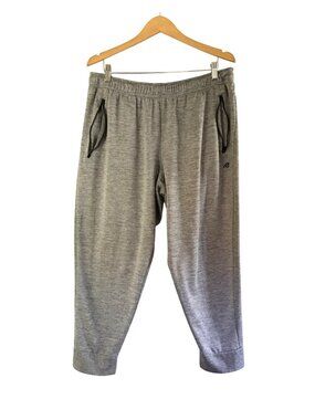 EDDIE BAUER-MENS GREY TAPPER LEG ELASTIC WAIST POCKETS FLEECE SWEATPANTS SIZE XL